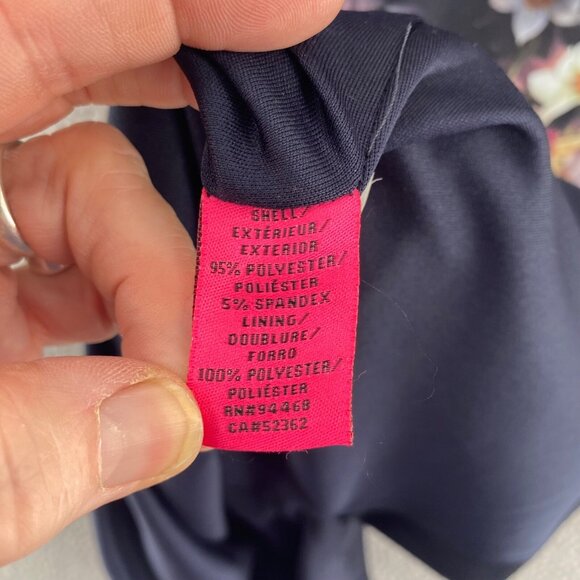 Betsey Johnson Dress Womens 4 Navy Multi Floral Sheath Scuba Career Cap Sleeve - Picture 7 of 12